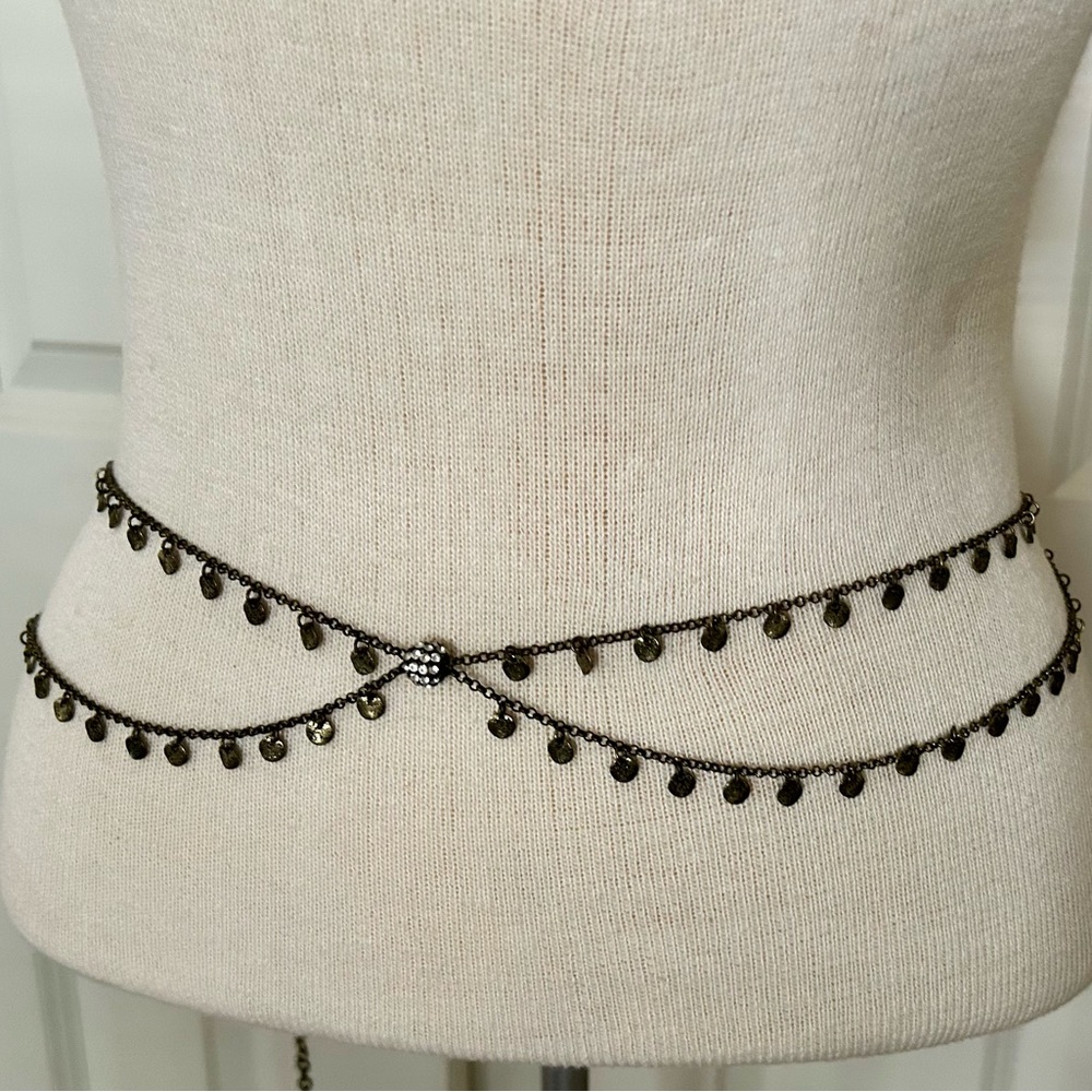 Elegant Black Beaded Waist Chain